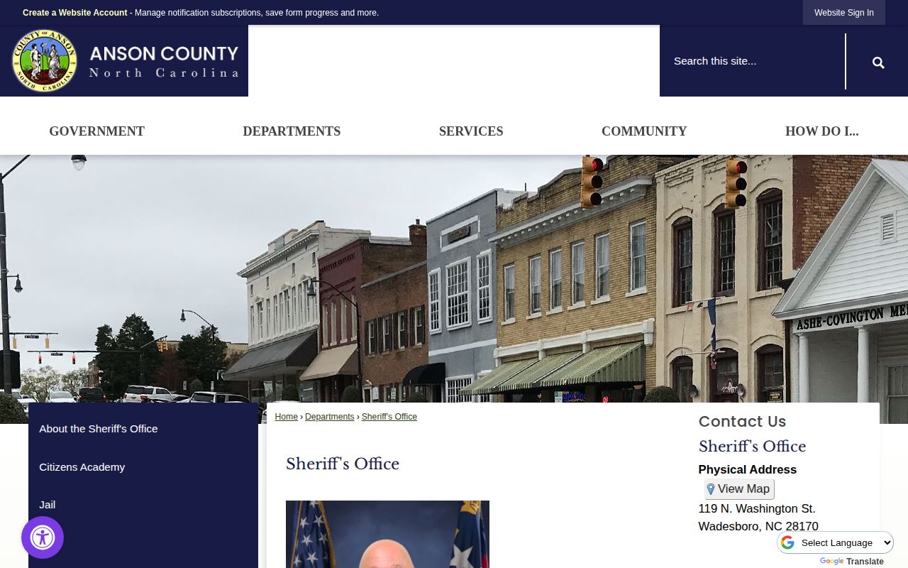 Anson County Sheriff contact for released inmate booking photographs