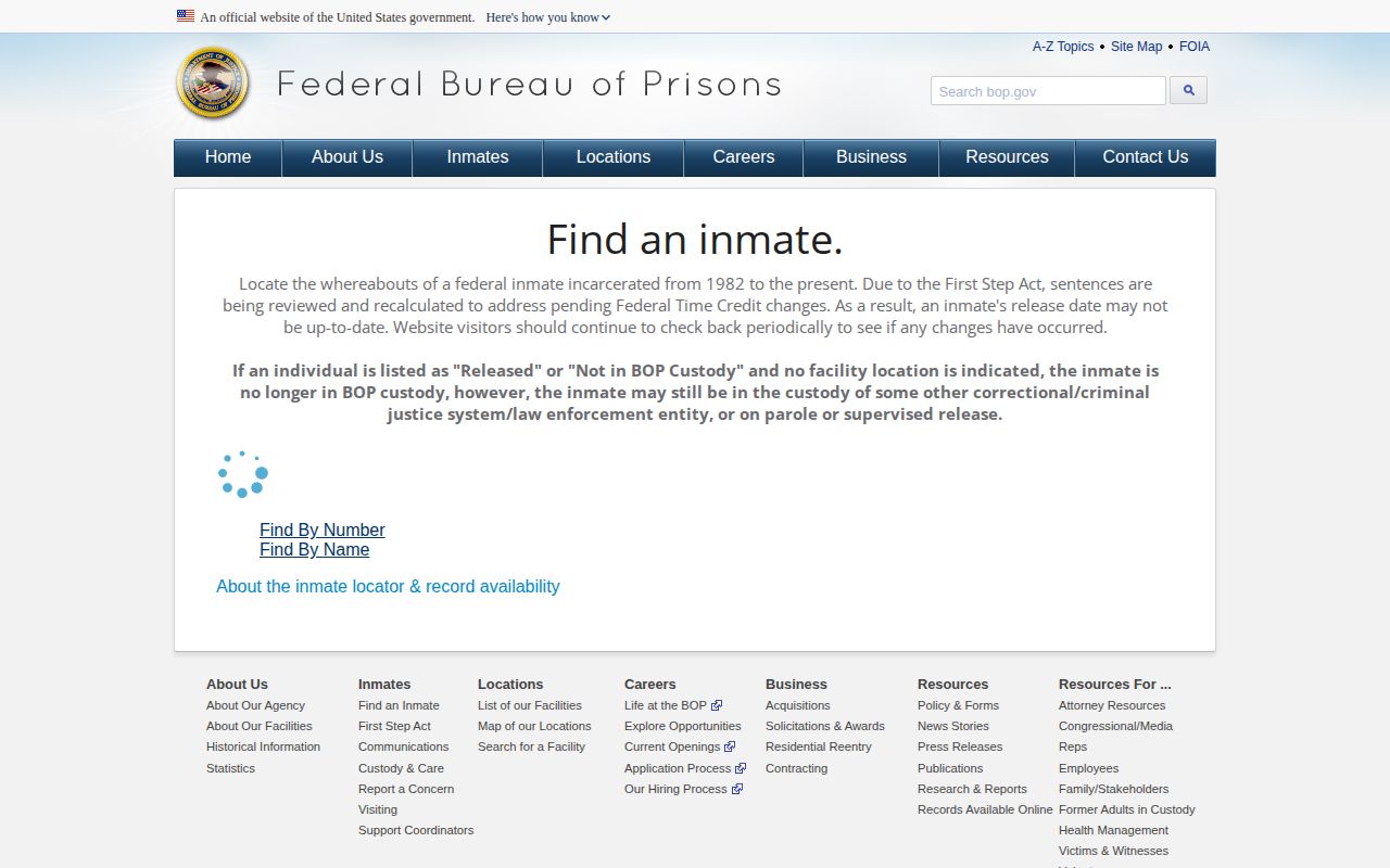 Federal BOP custody release lookup for Anson County