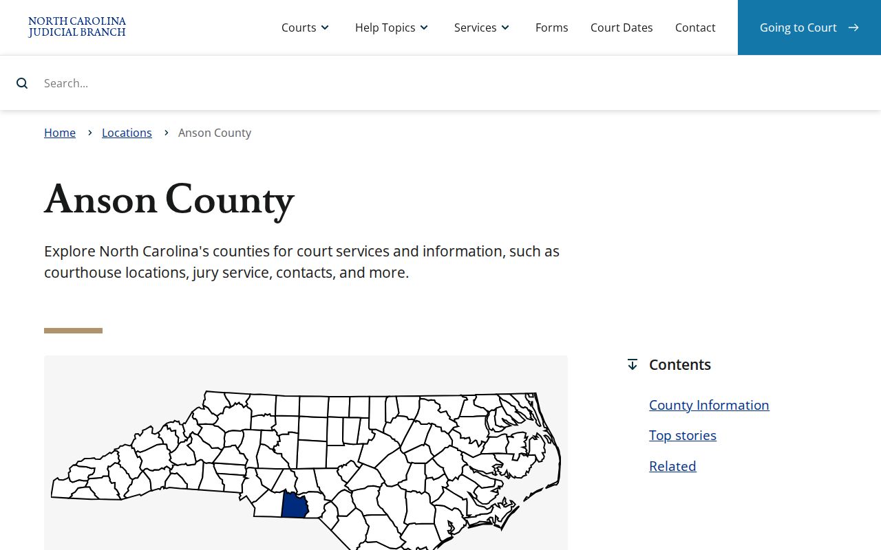 Anson County court release record and eCourts information