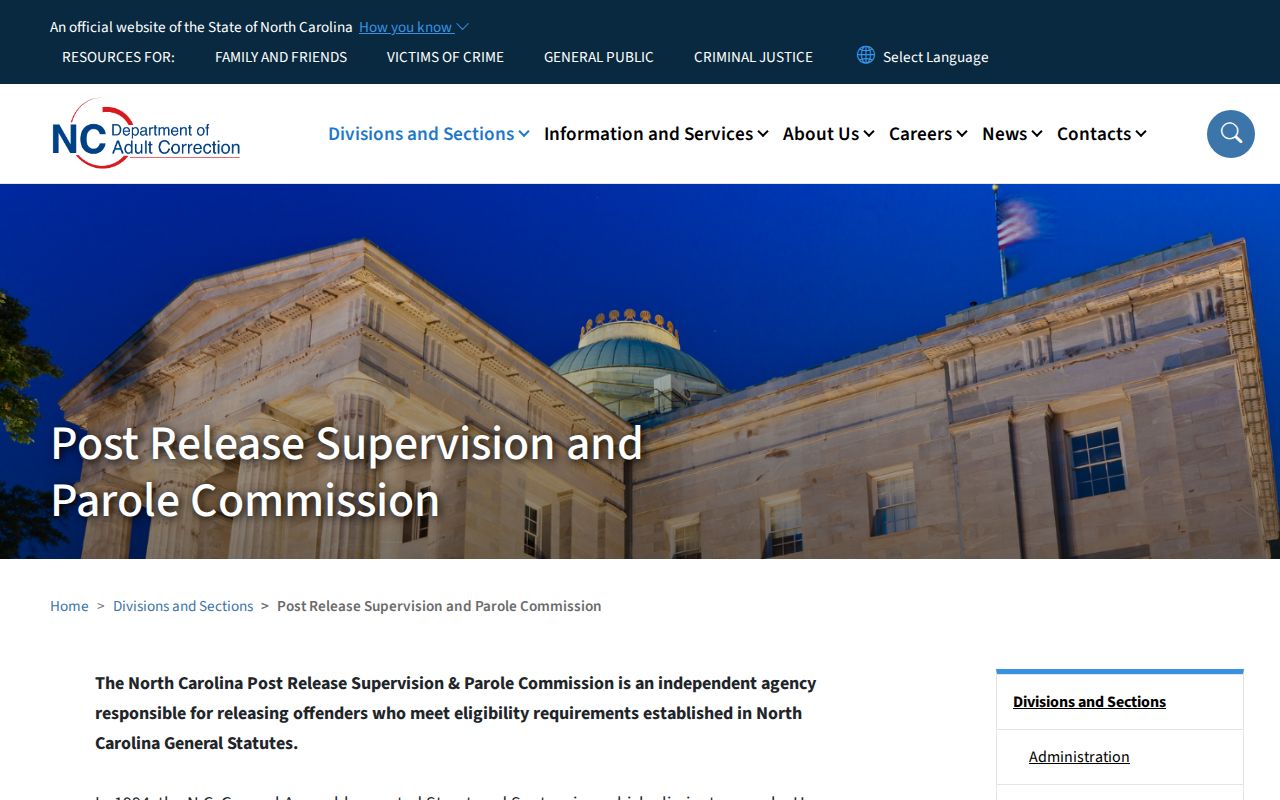 Anson County parole review and no formal hearings information